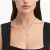 Chaînes Brillant Croix Collier Pendentif Lumière De Luxe Clavicule Chaîne Accessoires Hommes Colliers Or Femmes Déclaration ColliersChains