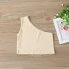 Kleine Babykleidung Mädchen Kinder Sets Sommer europäische und amerikanische Mode One-Shoulder-Weste mit Shorts 2 Stück Anzüge Kinder Outfits