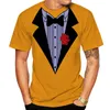 Herren-T-Shirts Herren Tuxedo T-Shirt 3D Druck gefälschter Anzug Top Damen Kurzarm Sommerkleid Plus Size xxs-6xlmen's