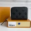 مصممي Luxurys Mini Wallets النمط الكلاسيكي محفظة حقيبة يد مقفرة حقيبة طباعة السيدات محفظة سفر المحفظة عملة Zip Coin 11x8x1cm