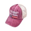 Casquette de baseball Trump 2024 Casquettes de balle Chapeau brodé Snapback Sunhats Net Sports de plein air Patchwork Casquettes lavées Chapeaux en maille 5 couleurs B8137