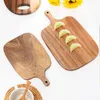 Set di posate Tagliere in legno di acacia Cucina Piatto in legno Pizza Sushi Pane Vassoio intero Strumenti di frutta Posate Posate Posate
