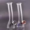 Großhandel Travel Mini Glass Tabak Rauchrohr Proteable Clear Bubbler Becher Wasser Bong mit Metall Trockener Kräuterschale