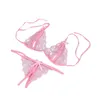 Set di biancheria intima erotica sexy da donna Lingerie di pizzo sensuale scava fuori reggiseno porno trasparente mutandine perizoma sesso L220727