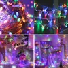 ストリングスストリングライトDC12Vカラフルなガーランドフェアリー防水シルバーワイヤークリスマスランプパーティーウェディングクリスマスツリーの装飾50m 100MLED LED