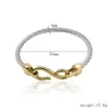 Bangle Top Fashion Limited Fine Jewelry Steel Two-color Bracelet Hooks Love Charm Bracelets & Bangles For Women Raym22