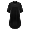 Fashion Sexy Women Loose Dress Streetwear Beach Holiday Overdimensionerad Solid Cotton Linen Slå ner krage Skjorta Vestidos 220521