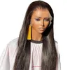 180デンシー26インチナチュラルブラックロングシルキーストレートパーツレミーレースフロントウィッグベビーヘアの女性のための自然なヘアライン8920927