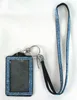 Keychains Bling Rhinestone Crystal Neck Lanyard Strap Custom With Vertical Pu ID Card Badge Holder Enek22