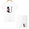Women s Two Piece Top Slim Shorts Letter T Shirt and Set Summer O Neck Casual Jogging Biker Sexy Women 220616