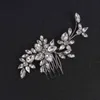 Silver Handmade Rhinestone Bridal Headwear Women Jewelry Luxury Comb For Bride Ornaments Hair Clip AA220323