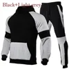 Erkekler Trailtsits Erkekler Birleştirme Hoodie Set Sonbahar Kış Spor Gömlek Spor Giyim Pantolon Açık Moda Moda İki Parçalı Setmen's