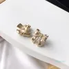 Boucles d'oreilles à nœud de nouée de mode Ladies 925 aiguilles en argent de bijoux simples tout-match