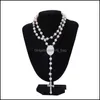 Party Favor Event Supplies Festive Home Garden Sublimation Rosary Beaded Necklace Cross Metal P DHZL9