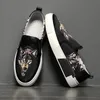 New Trendsetter Animal Wolf Pattern Causal Canvas Flats Zapatos de plataforma para hombres Mocasines Rock Punk Sports Waliking Sneakers