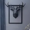 Decoração de parede com cabeça de animal 3d, estatueta de animal, decoração de parede para sala de estar, escultura decorativa de cervo, decoração de interiores para casa 2277a