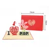 3D لأعلى بطاقة زهرة فلورا بطاقات المعايدة لأمالة عيد ميلاد الأم التخرج يوم التخرج الذكرى التعاطف بشكل جيد