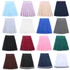 Kläder sätter fast färgflickor veckade hög midja kjol med underkläder elastiska band kvinnoklänning för JK School Uniform -elever koagel