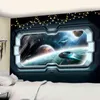 Psychedeliczna stacja kosmiczna gobelin astronauta wiszące wiedźm Hippie dywan boho dekoracje domowe J220804