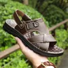 Sandals Men's 2022 Summer Summering مقاومة للماء غير انزلاق من الجلد الناعم الناعم الناعم الناعم أحذية غير رسمية