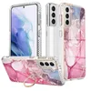 مع الحالات الرخامية ذات الدقة الأصابع لـ iPhone 15 14 13 Pro Max 12 11 X XR XS 8 7 Plus chromed Plating Lace Flower Tpu IMD Rock Rock Kickstand Rockproof