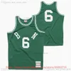 Custom 1962-63 Bill Basketball 6 Russell-tröjor sydda Vit Grön Svart Retro Russell Legend Vintage Jersey Storlek S-XXXL man kvinnor ungdom barn