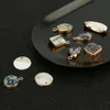 Charms Natural Abalone Conector Conector Moda Coração Quadrado Disco redondo Disco Oval Pingente para Mulheres Jóias MakingCharms