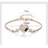 Charm Armband Utimtree Top Quality Box Chain Rose Gold Color Armband Clover For Women Girl Cubic Zirconia Bangles Jewelrycharm