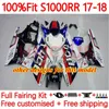 Attrezzature per stampo per iniezione per BMW S 1000RR 1000 RR S-1000RR S1000RR 15 16 17 18 Body 151NO.104 S1000 RR 2015 2016 2017 2018 S1000-RR 2015-2018 Kit di bodywork OEM Nero Blue