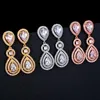 Baumeln Kronleuchter Luxus Weibliche Kristall Zirkon Stein Ohrringe Für Frauen Hochzeit Trendy Teardrop Braut Schmuck AretesDangle DangleDangle