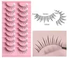 10 paires d'extensions de faux cils Wispy réutilisables faux cils de vison 3D naturels doux cils légers à bande transparente