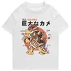 Japanska mäns T-shirt Samurai Turtle Cool Unisex Summer Funny Print Streetwear Toptee European Size Men 220411