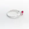 تألق أحمر القلب الدائري النساء تشيكوسلوفاكيا الماس مجوهرات الزفاف ل باندورا 925 فضة الحب قلوب حلقة مع box332g الأصلي
