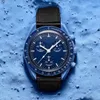 Bioceramic Planet Moon Mens الساعات كاملة الوظيفة Quarz Hate Mission to Mercury 42mm Nylon Watch Watch Limited Edition Master Wristwatches