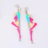 Bengelen kroonluchter Pole Dancer lange drop -oorbellen voor vrouwen Acryl Hiphop Rock Club Sieraden Fashion Accessoires Dangle