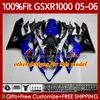 Kit de OEM Bodys para Suzuki GSX-R1000 Metal Azul GSXR 1000 CC K5 05-06 Bodywork 122No.83 1000CC GSXR-1000 GSXR1000 05 06 GSX R1000 2005 2006 2006 Injeção Mold Fairing