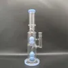 14.6 "Camadas Gêmeas Filtre Luz Azul Vidro de Vidro Tubulação de água Bong Hookah Tubos Bonga 18mm Bowl