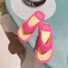 Top quality Summer Green Flip Flops slippers Luxe slip-on beach platform sandals shoes leather open toes casual flats for women Luxury Designers factory footwear