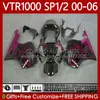 Body Kit For HONDA VTR1000 RTV1000 RC51 00 01 02 03 04 05 06 Pink Flames Bodywork 123No.39 VTR 1000 SP1 SP2 2000 2001 2002 2003 2004 2005 2006 VTR-1000 2000-2006 Fairing