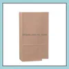 تعبئة أكياس Office School Business Industrial 2000 قطعة من Kraft Paper Paper Food Bag Square DHX1K