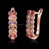 Clip-on schroef terug oorbellen sieraden mooi ontwerp 18k rose goud vergulde clip met zirkon dames mode feestje drop levering 2021 1MBVF