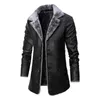 Hohe Qualität Jacke männer Street Windjacke Mantel Männer Leder Kleidung Dicke Jacke Fleece Männer Casual Jacke PU 220816