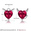 Stud ZEMIOR Orecchino per donna 925 Sterling Silver Inlay Red Cubic Zirconia Devil And Angel Series True Life Fine Jewelry Moni22