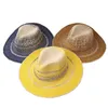 Градиент летняя женская мужская джазовая шляпа соломенная шляпа шляпная шляпа аксессуары пляжный оттенок солнце