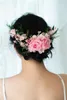 Başlıklar Renkler Yüksek kaliteli sahte güller Çiçekler Düğünler İçin Gelin Başlık Tiaras y tocados novias düğün saç aksesuarları gelinlik