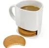 Ceramic Mug White Coffee Tea Biscuits Milk Dessert Cup Cup Side Cookie Pockets Holder For Home Office 250ML by sea GCB14997