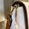 Classic Canvas Shoulder Bag Small Handbags Purse Fashion Letter Tofu package Crossbody Bags Simple Design Wide Shoulder Strap Messenger Bags