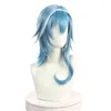 L-Mail-Peluca de Cabello Sintético Genshin Impact Eula ، Cosplay Impacto ، Azul ، Blanco Mezclado ، Pelo Corto Resistente Alor220505