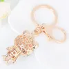 Porte-clés série grenouille strass or pièce porte-clés diamant porte-clés voiture animal porte-clés sac charme mode ringkeychains Forb22