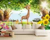 Dostosuj 3D Mural Photappape for Murs Piękne las leśne lasy dziecięce pokój dekoracyjne naklejki na naklejki na ścianie dekoracja